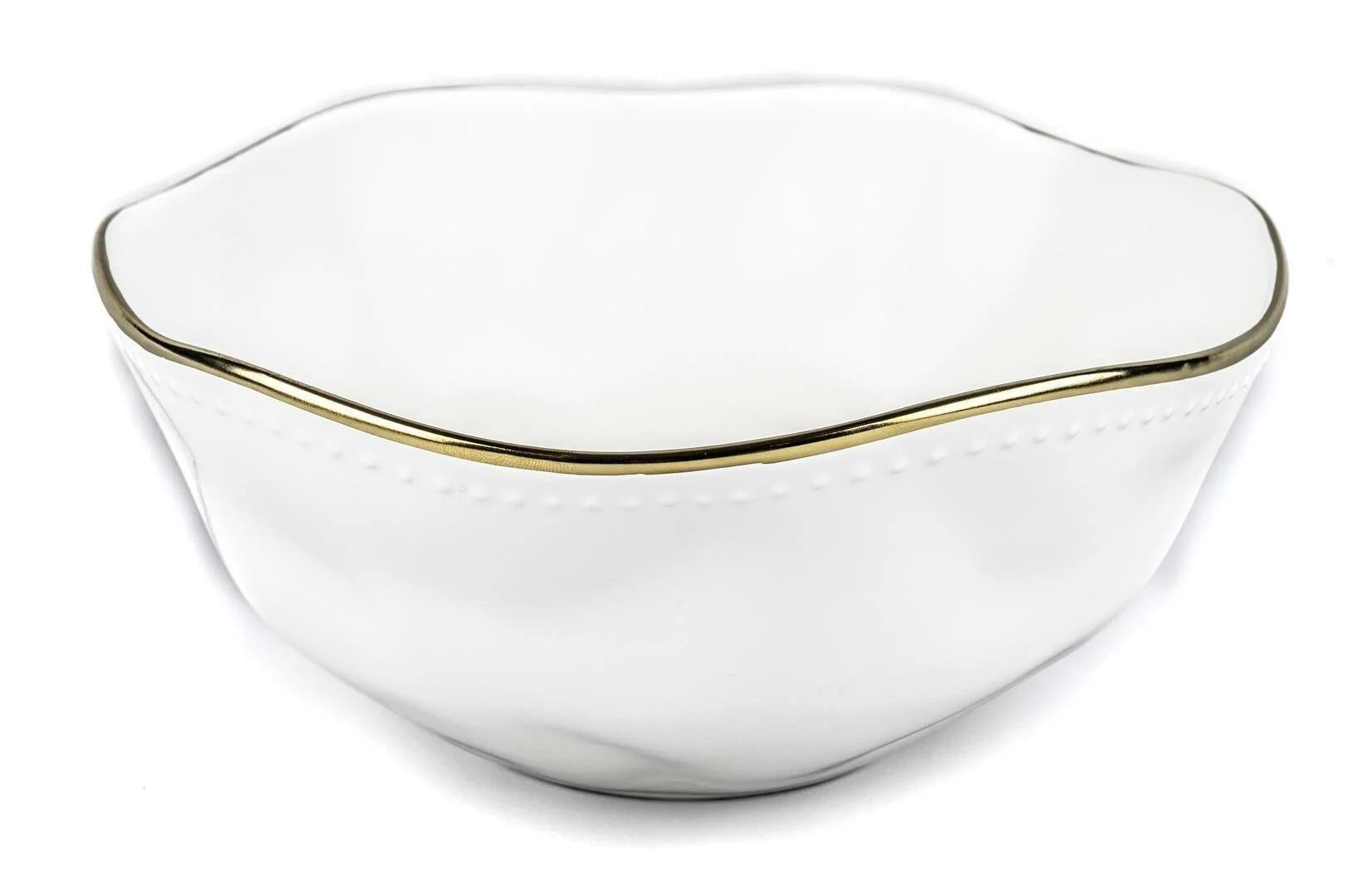 Mikasa MoorMikasa Moor Beyaz Gold Rimli Porselen Kase 24X11Cm | Karabaş Home
