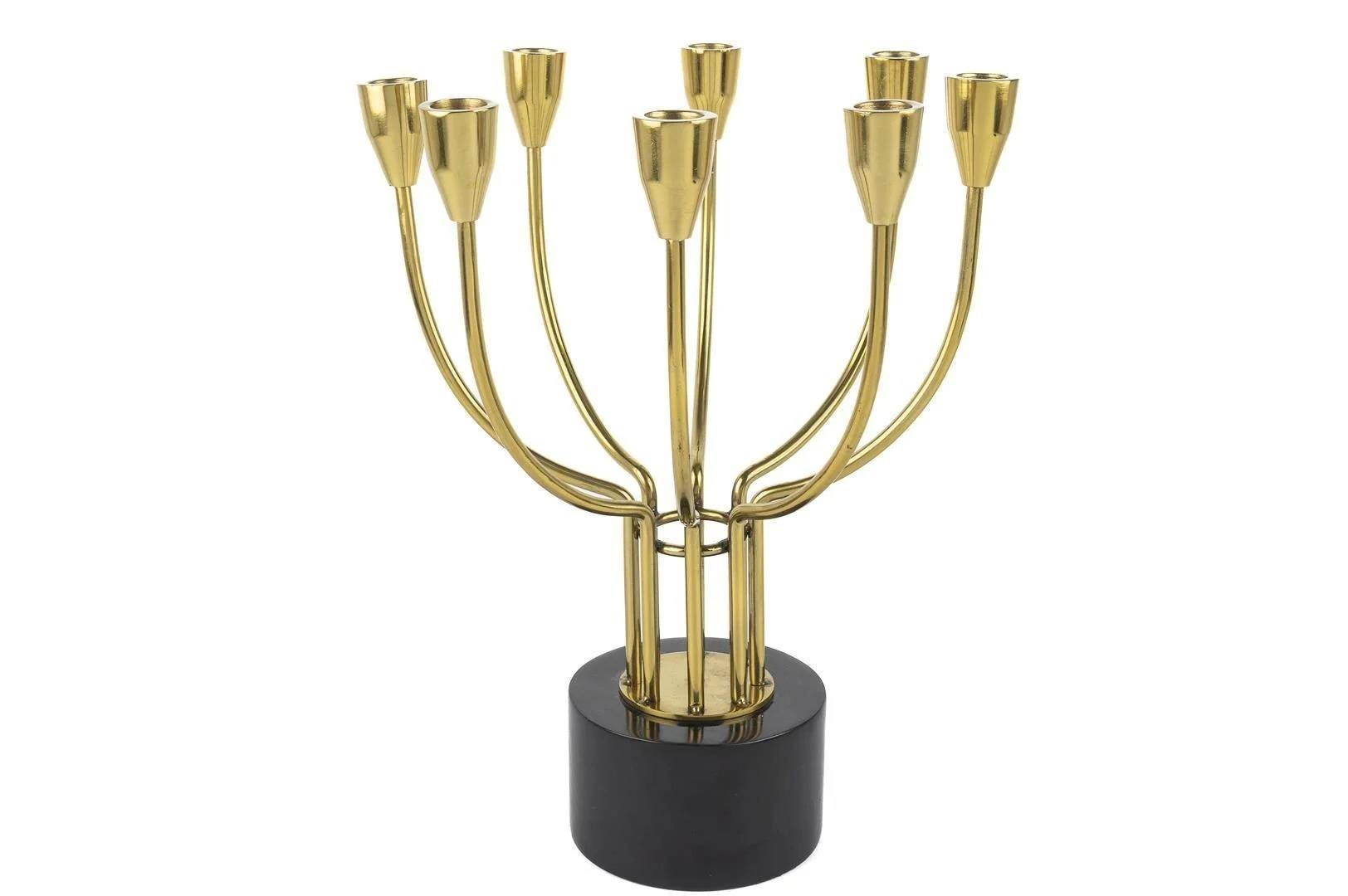 Mikasa Moor Gold Siyah 8 Kollu Şamdan 30x29x38cm | Karabaş Home