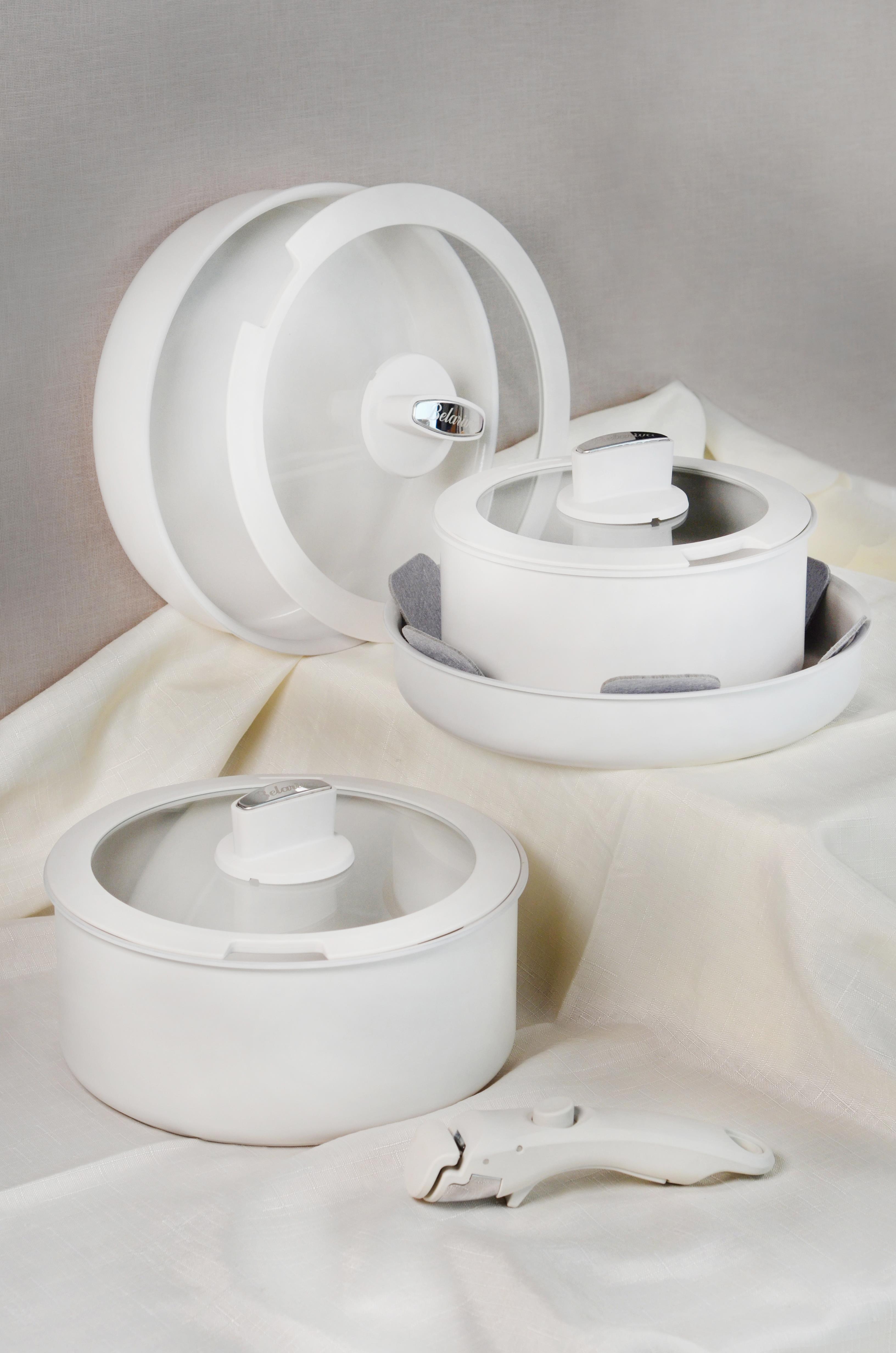 PaçiPaçi Belariva Easy Cook Beyaz 8 Parça Tencere Seti | Karabaş Home
