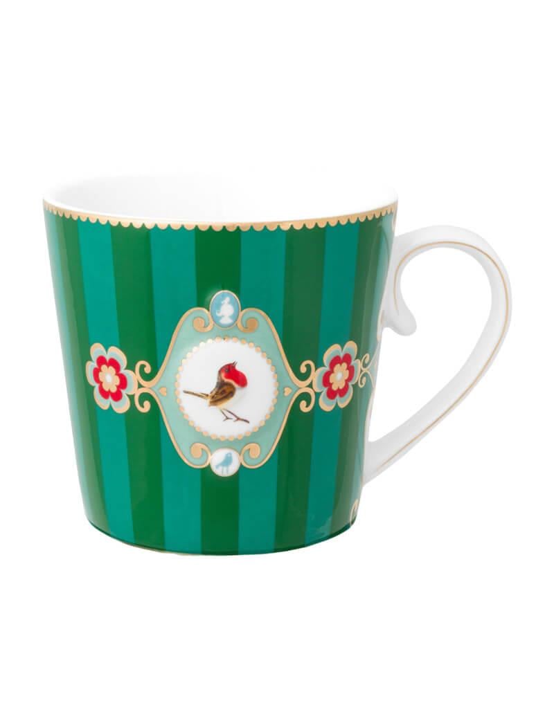 Pip StudioPip Studio Love Birds Yeşil Çizgili Madalyon Desenli Mug 250ml | Karabaş Home
