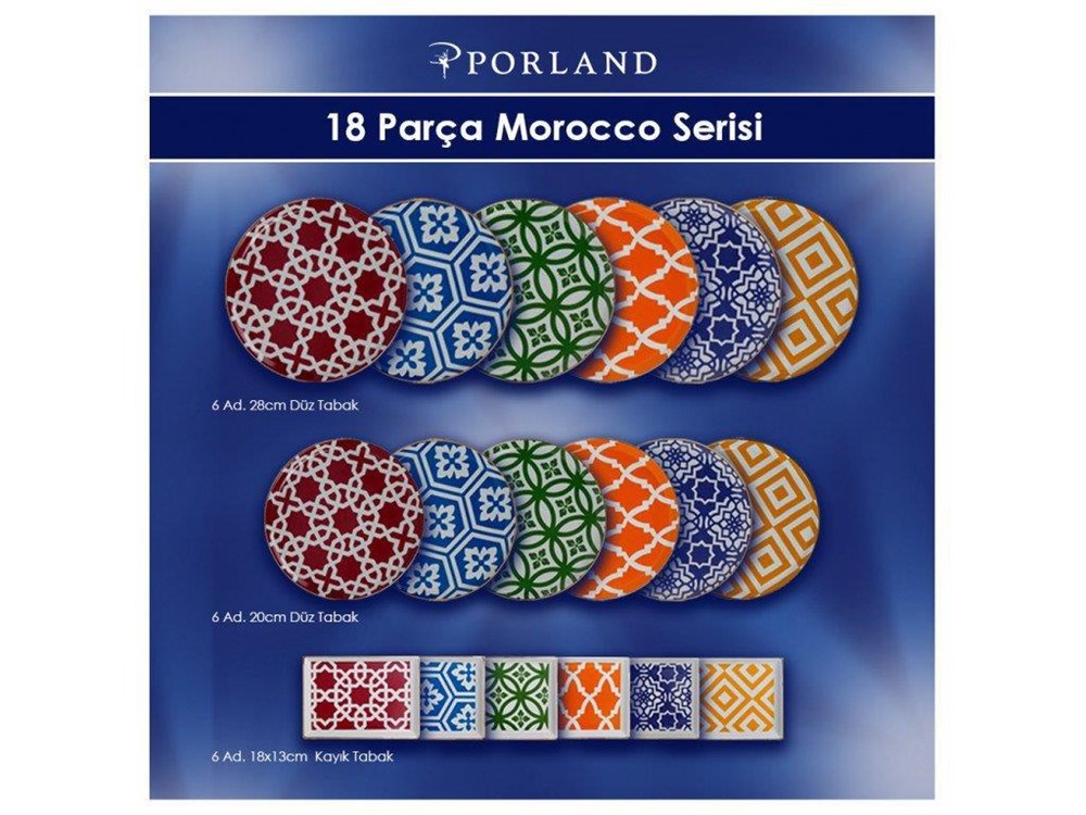 Porland Morocco 18 Parça 6 Kişilik İkram ve Kahvaltı Takımı - ABEHKPT5