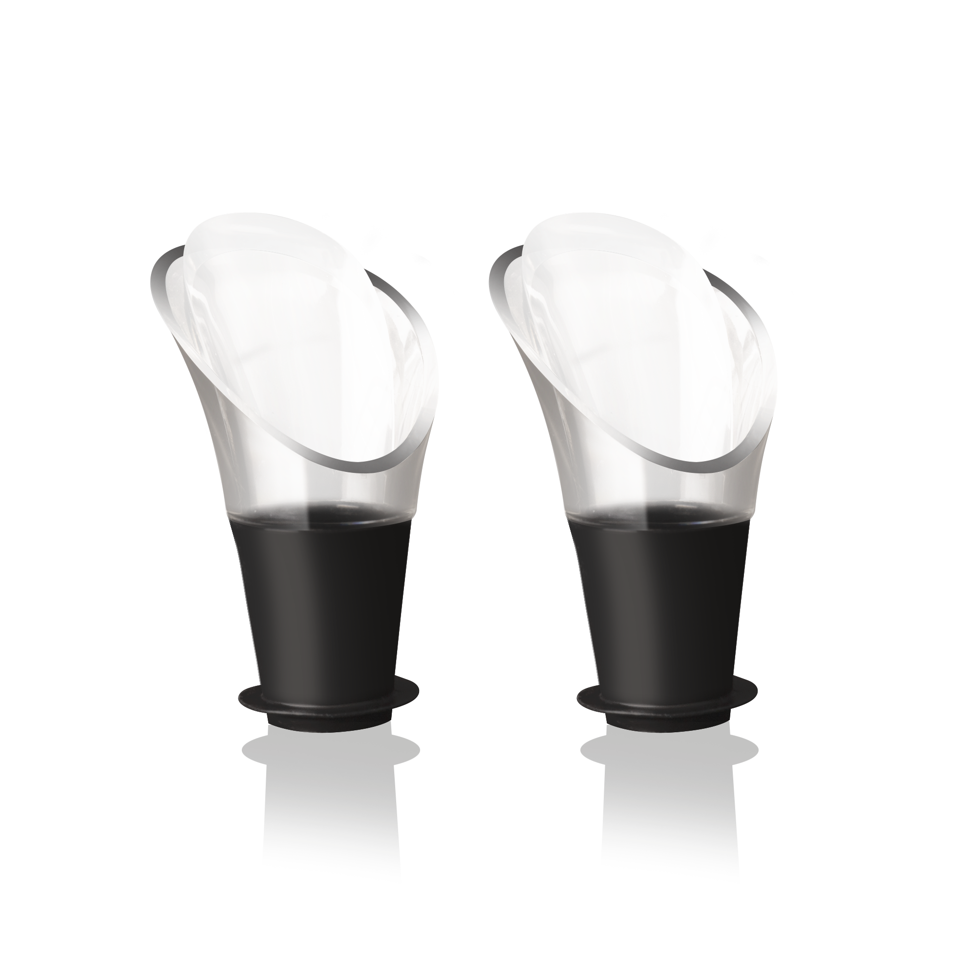 Vacu Vin-18540612-Vacu Vin Şarap Servis, Kristal, Siyah (2 parça)