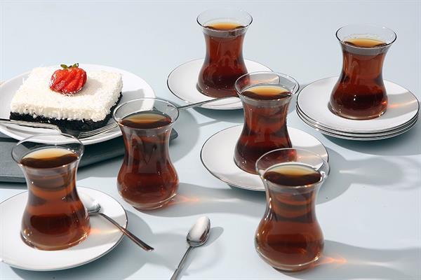 Porland Mine Platin Çay Bardak Takımı 12 Parça | Karabaş Home