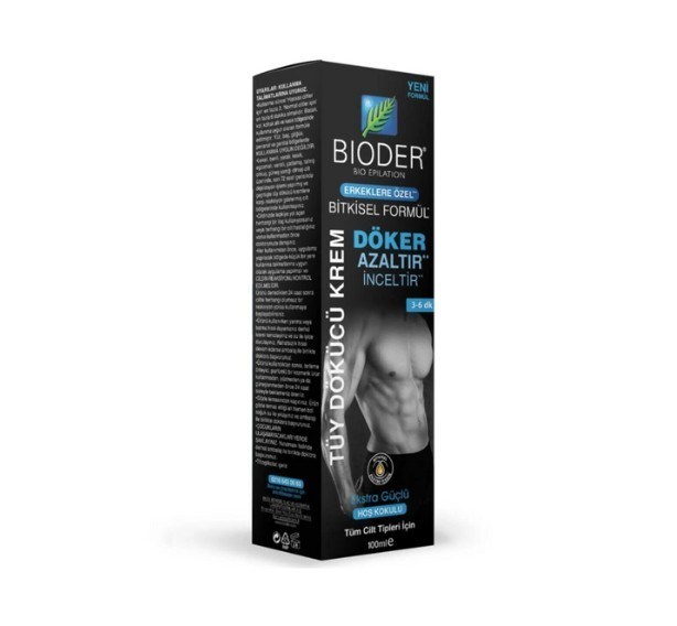 BİODERTÜY DÖKÜCÜLER VE GİDERİCİLERBioder Tüy Dökücü Krem Erkeklere Özel 100 ml 