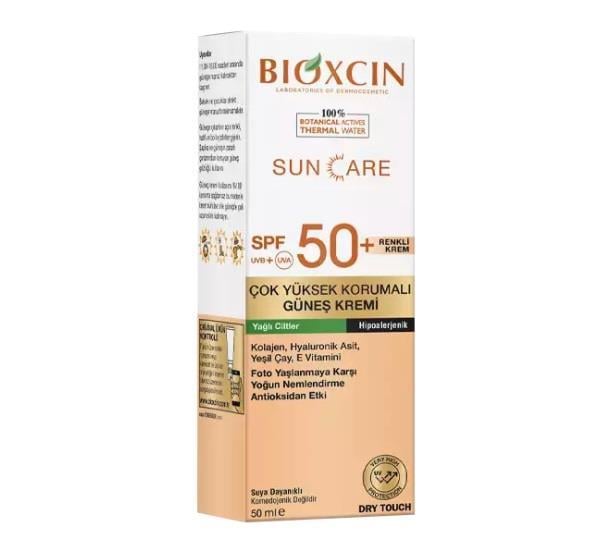 BİOXCİNYÜZ GÜNEŞ ÜRÜNLERİBioxcin Sun Care Çok Yüksek Korumalı Renkli Güneş Kremi SPF50+ 50 ML - Yağlı Ciltler İçin