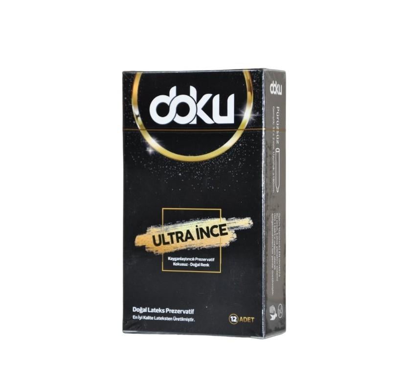 DOKUPREZERVATİFLERDoku Prezervatif Latex Ultra İnce 12'li