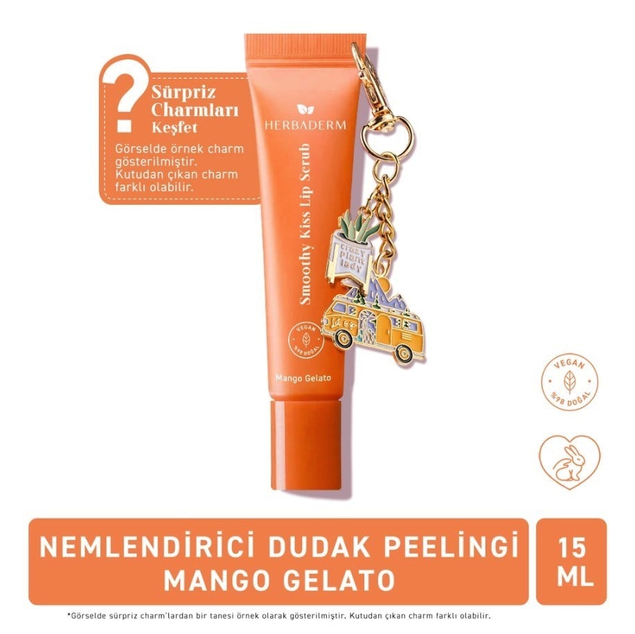 HerbadermDUDAK BAKIM ÜRÜNLERİHerbaderm Dudak Peelingi Mango Aromalı 15 ml (Charm Hediyeli)