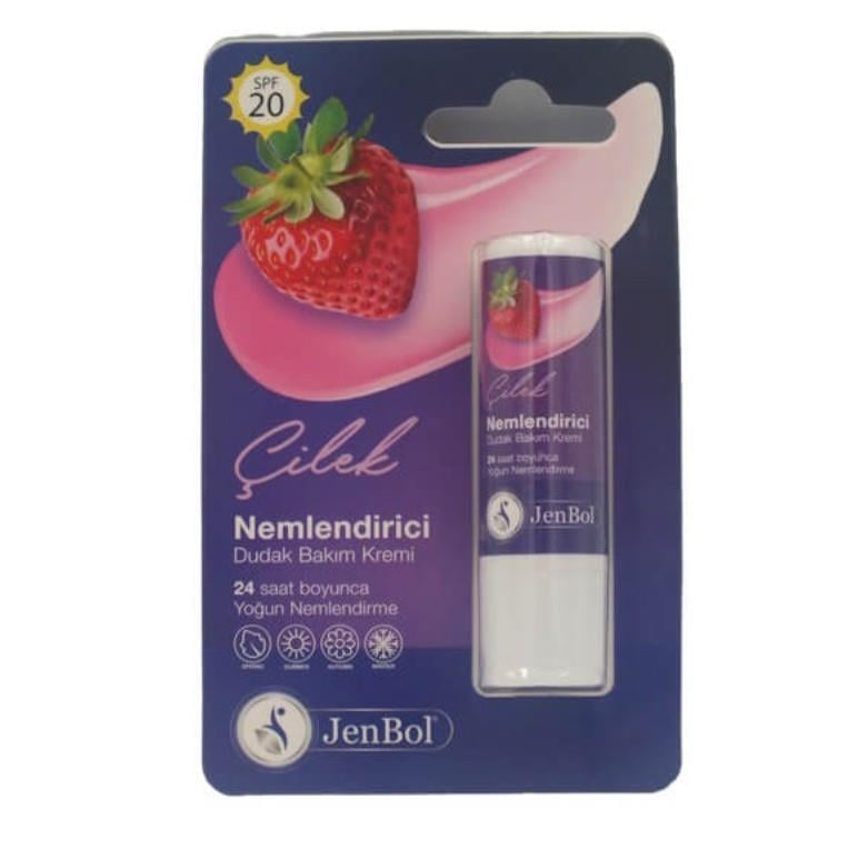 JENBOLDUDAK BAKIM ÜRÜNLERİJenbol Lip Balm Nemlendirici Dudak Bakım Kremi Çilek Spf 20 5 gr