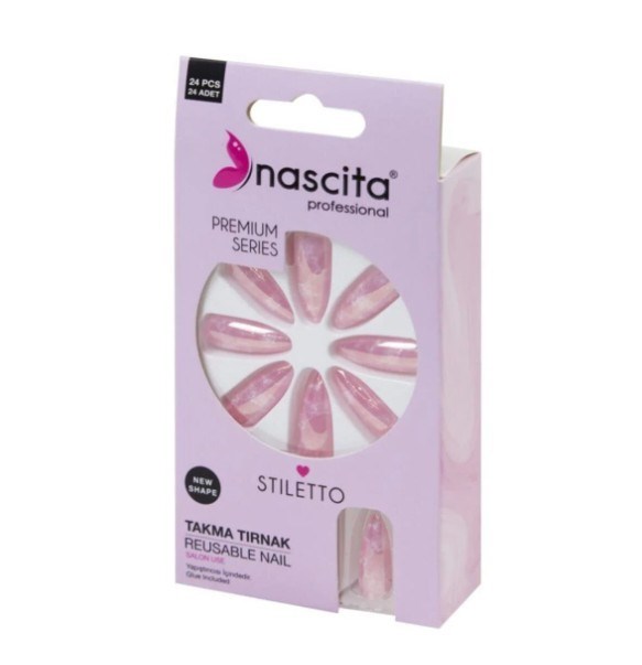 NascitaEL - AYAK VE TIRNAK BAKIMI ÜRÜNLERİNascita Takma Tırnak Pembe Mermer 24'lü