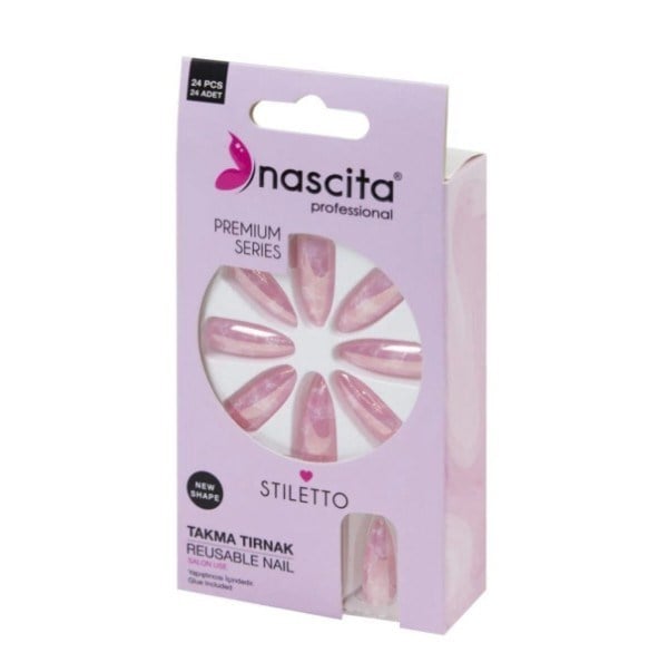 NascitaEL - AYAK VE TIRNAK BAKIMI ÜRÜNLERİNascita Takma Tırnak Pembe Mermer 24'lü