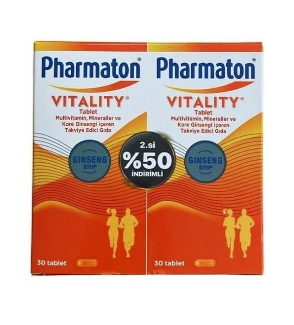 PHARMATONVİTAMİN-MİNERALLERPharmaton Vitality 30 Tablet Avantajlı 2'li Paket