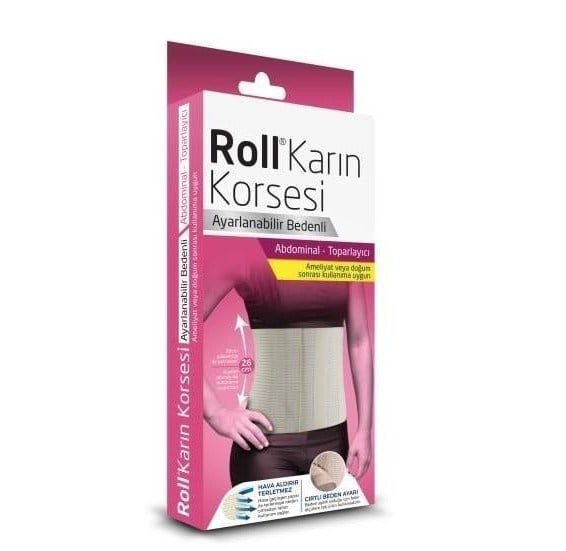ROLLGENEL SAĞLIK ÜRÜNLERİRoll Karın Korsesi Ayarlanabilir Bedenli 26 cm