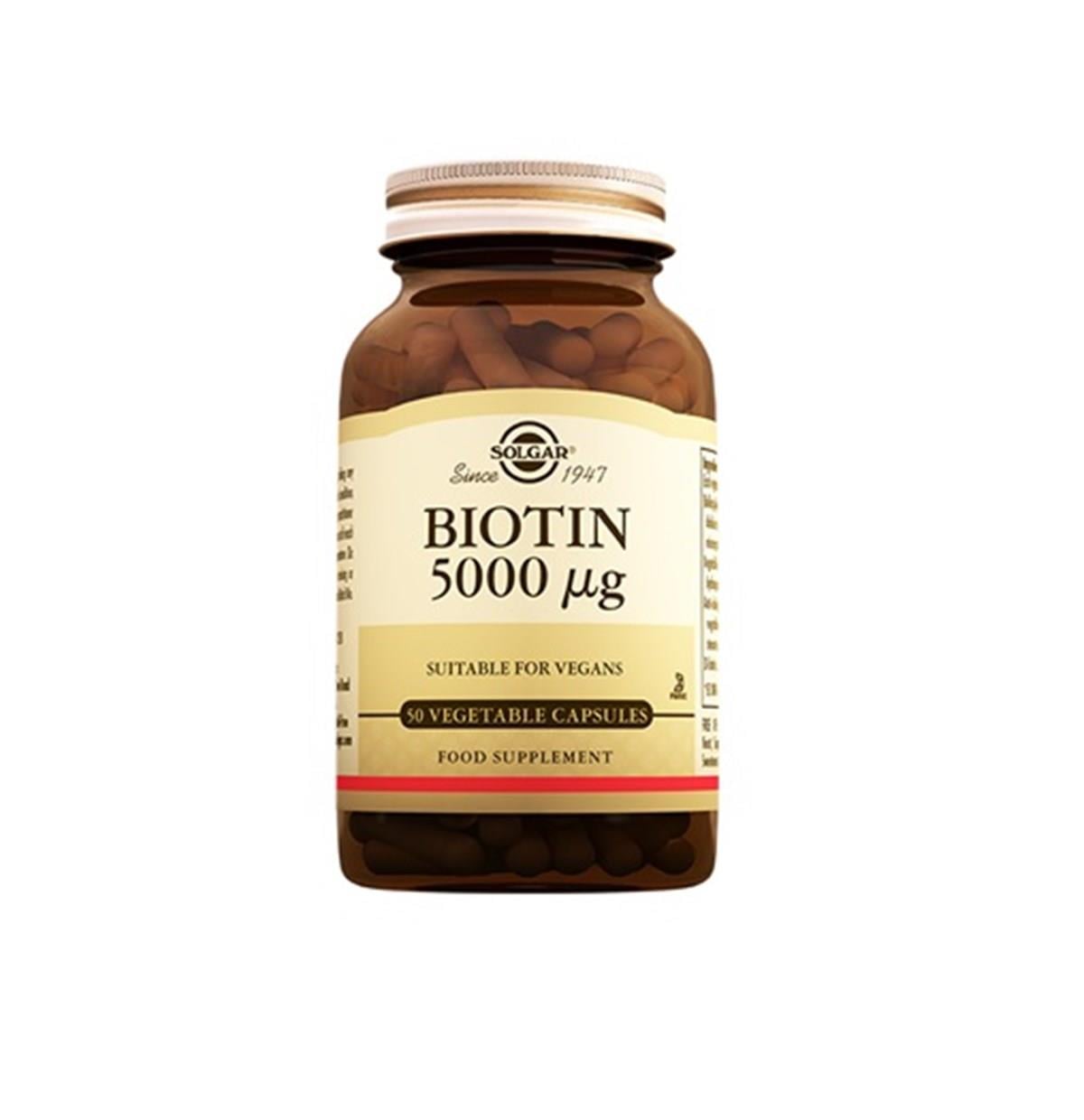 SOLGARVİTAMİN-MİNERALLERSolgar Biotin 5000 mcg 50 Kapsül