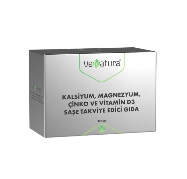 VENATURAVİTAMİN-MİNERALLERVenatura Kalsiyum Magnezyum Çinko ve Vitamin D3 30 Saşe