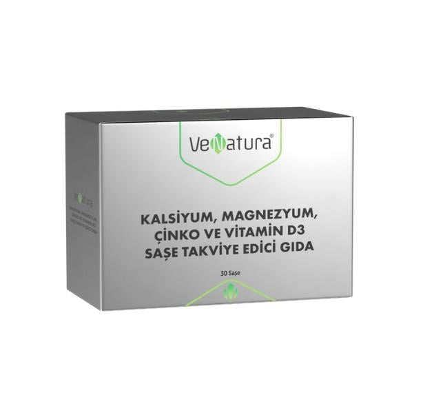 VENATURAVİTAMİN-MİNERALLERVenatura Kalsiyum Magnezyum Çinko ve Vitamin D3 30 Saşe