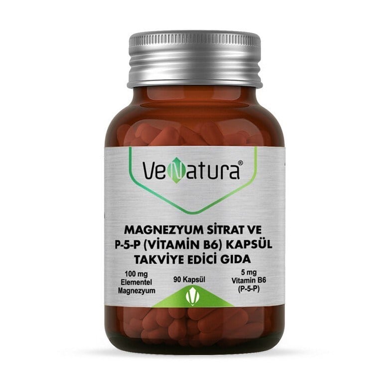 VENATURAVİTAMİN-MİNERALLERVenatura Magnezyum Sitrat ve P-5-P Vitamin B6 90 Kapsül