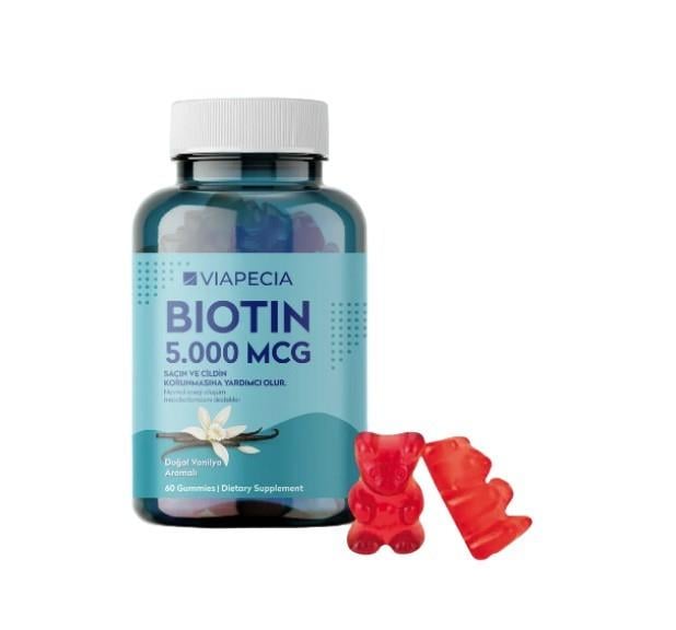 VİAPECİAVİTAMİN-MİNERALLERViapecia Biotin 5000 mcg 60 Gummies