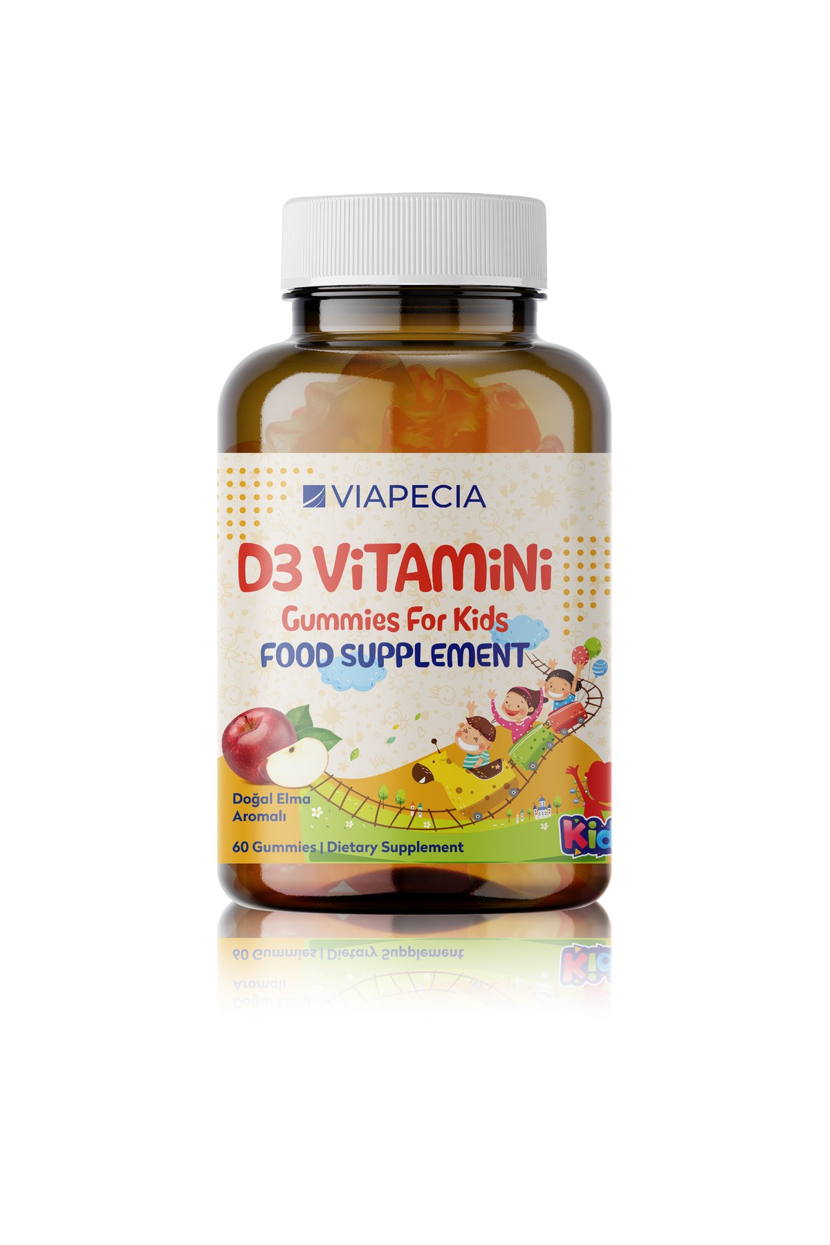 VİAPECİAVİTAMİN-MİNERALLERViapecia Kids D3 Vitaminli Gummies Elma Aromalı 60 Adet