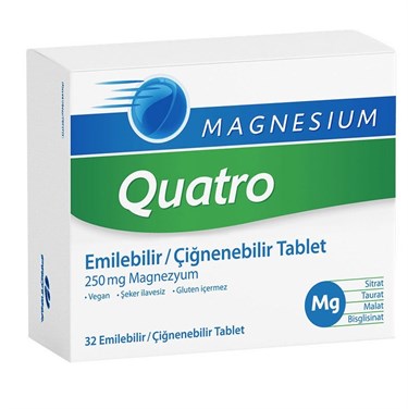 ASSOSVİTAMİN-MİNERALLERMagnesium Quatro 32 Çiğnenebilir Tablet