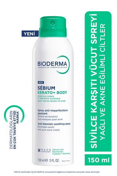 BİODERMAVÜCUT NEMLENDİRİCİLERBioderma Sebium Kerato Body Vücut Aknesi Karşıtı Sprey 150 ml 