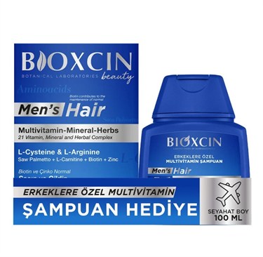 BİOXCİNSAÇ BAKIM ÜRÜNLERİBioxcin Men Hair Set  Erkeklere Özel Multivitamin SET- 30 Tablet + Şampuan 100 ml Hediyeli