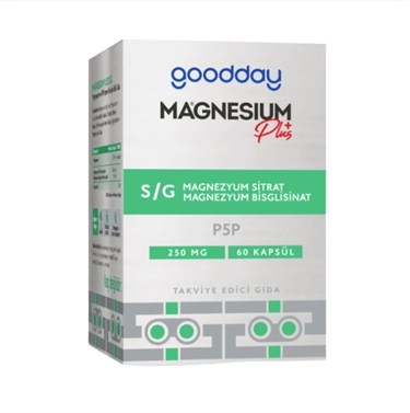 GOODDAYBESİN TAKVİYELERİGoodday Magnesium Plus SG Sitrat Bisglisinat 60 Kapsül 