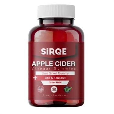 HES İLAÇVİTAMİN-MİNERALLERSirqe Elma Sirkeli B12 & Folik Asit Gummy 60 Adet Jelatinsiz Glütensiz Vegan ve Gdo'suz