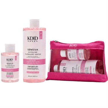 KDIDTONİKLERKdid Miceller Water for Sensitive Skin Makyaj Temizleme Suyu Seti Hassas Ciltler Sensiva 400+100 ml - Pembe