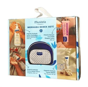 MUSTELAPİŞİK KREMLERİMustela Merhaba Bebek Seti - Şampuan 500 ml + Pişik Kremi 100 ml + Losyon 300 ml + Krem 40 ml 