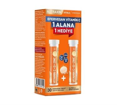 NUTRAXINVİTAMİN-MİNERALLERNutraxin Efervesan Vitamin C-D-ZINC 15 Efervesan Tablet Avantajlı Paket