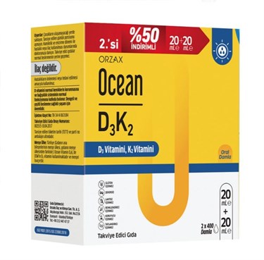 ORZAXVİTAMİN-MİNERALLEROrzax Ocean D3 K2 20 ml Avantajlı Paket