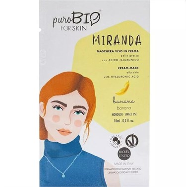 PuroBioCİLT BAKIM ÜRÜNLERİPurobio Miranda Cream Mask Oily Skin Banana Muz 10 ml - Tek Kullanım