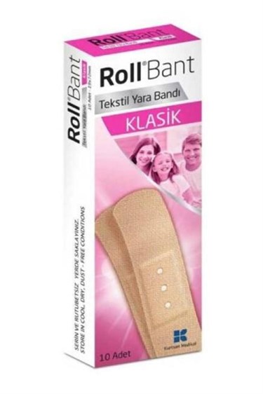 ROLLGENEL SAĞLIK ÜRÜNLERİRoll Bant Tekstil Yara Bandı Klasik 10'lu