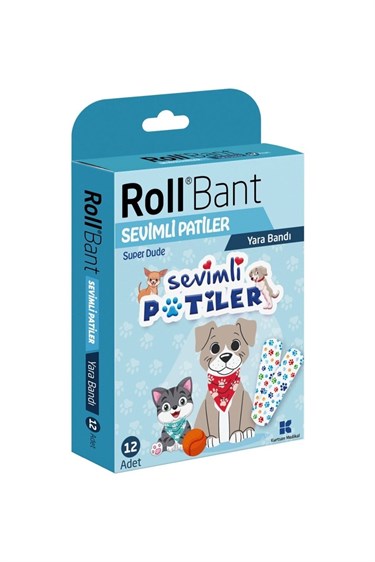 ROLLKİŞİSEL BAKIM ÜRÜNLERİRoll Bant Yara Bandı Sevimli Patiler 12'li
