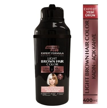 SOFTTOŞAMPUANLARSoftto Plus Expert Women Light Brown Hair Color–Açık  Kahverengi Geliştirilmiş Formül Doğal Görünüm 400 ml