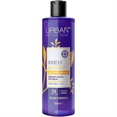 URBAN CAREŞAMPUANLARUrban Care Biotın & Keratin 5X Dökülme Karşıtı ve Sağlıklı Uzamaya Yardımcı Saç Bakım Şampuanı 350 ml