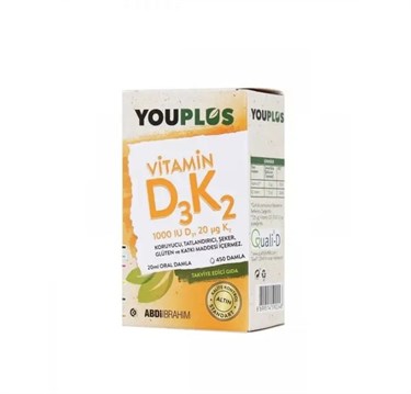 YOUPLUSBESİN TAKVİYELERİYouplus Vitamin D3 K2 Damla 20 ml