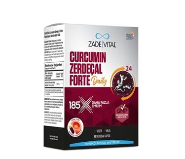 ZADE VİTALVİTAMİN-MİNERALLERZade Vital Curcumin Zerdeçal Forte Daily 60 Yumuşak Kapsül