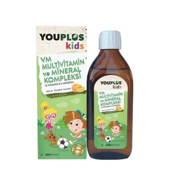 ABDİ İBRAHİMÇOCUKLAR İÇİN BESİN TAKVİYELERİYouplus Kids VM Multivitamin ve Mineral Kompleksi 150 ml