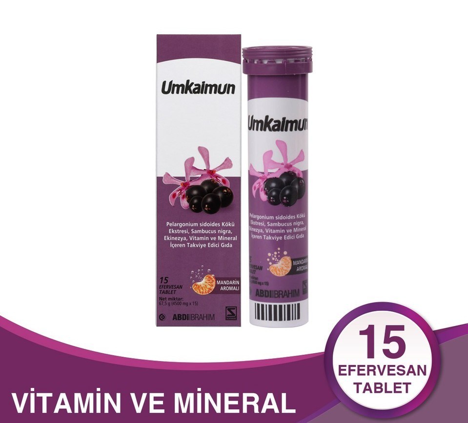 ABDİİBRAHİMVİTAMİN-MİNERALLERUmkaimun 15 Efervesan Tablet