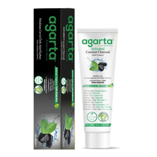 AGARTADİŞ MACUNLARIAgarta Doğal Hindistan Cevizi Özlü Aktif Karbon Diş Macunu 100 ml