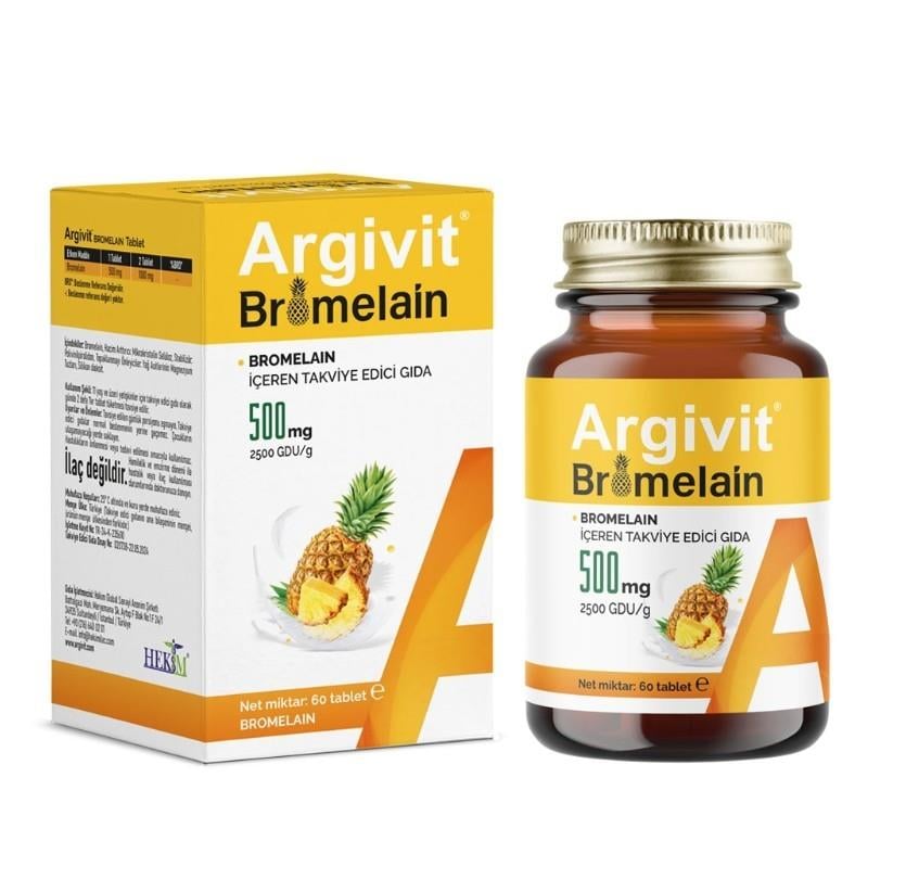 ARGIVITVİTAMİN-MİNERALLERArgivit Bromelain 500 mg 60 Tablet