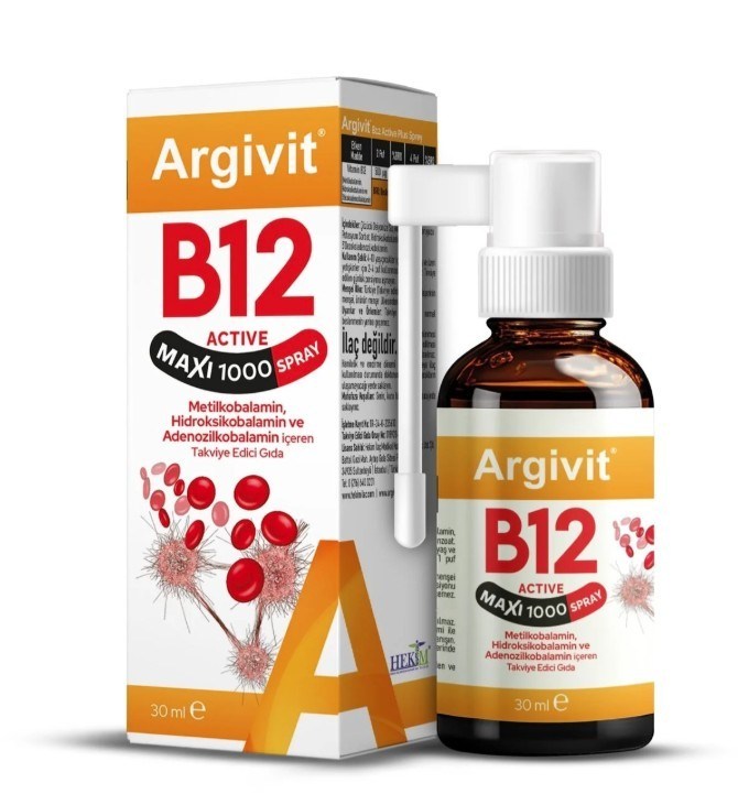 ARGIVITVİTAMİN-MİNERALLERArgivit Vitamin B12 Active Maxi Sprey 30 ml