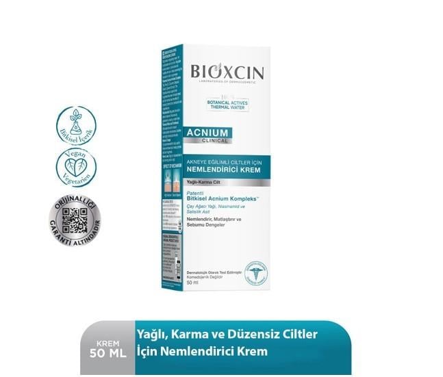 BİOXCİNNEMLENDİRİCİLERBioxcin Acnium Sebum Dengeleyici Nemlendirici Krem 50 ml