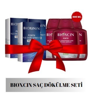 BİOXCİNSAÇ BAKIM SETİBioxcin Forte Şampuan ve Minoksidil Sprey 3'lü Saç Dökülme Seti