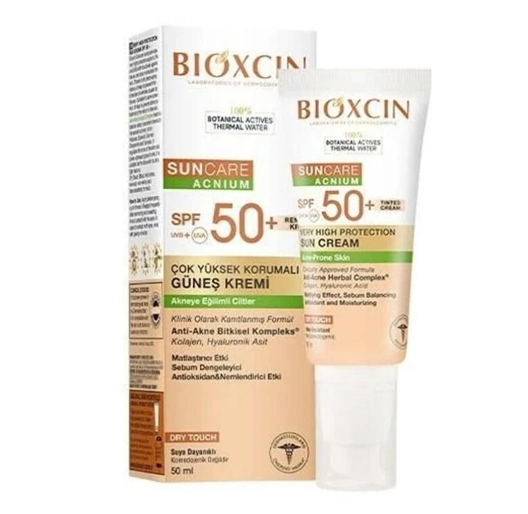 BİOXCİNYÜZ GÜNEŞ ÜRÜNLERİBioxcin Sun Care Akneye Eğilimli Ciltler İçin Spf50+ Renkli Güneş Kremi 50 ml