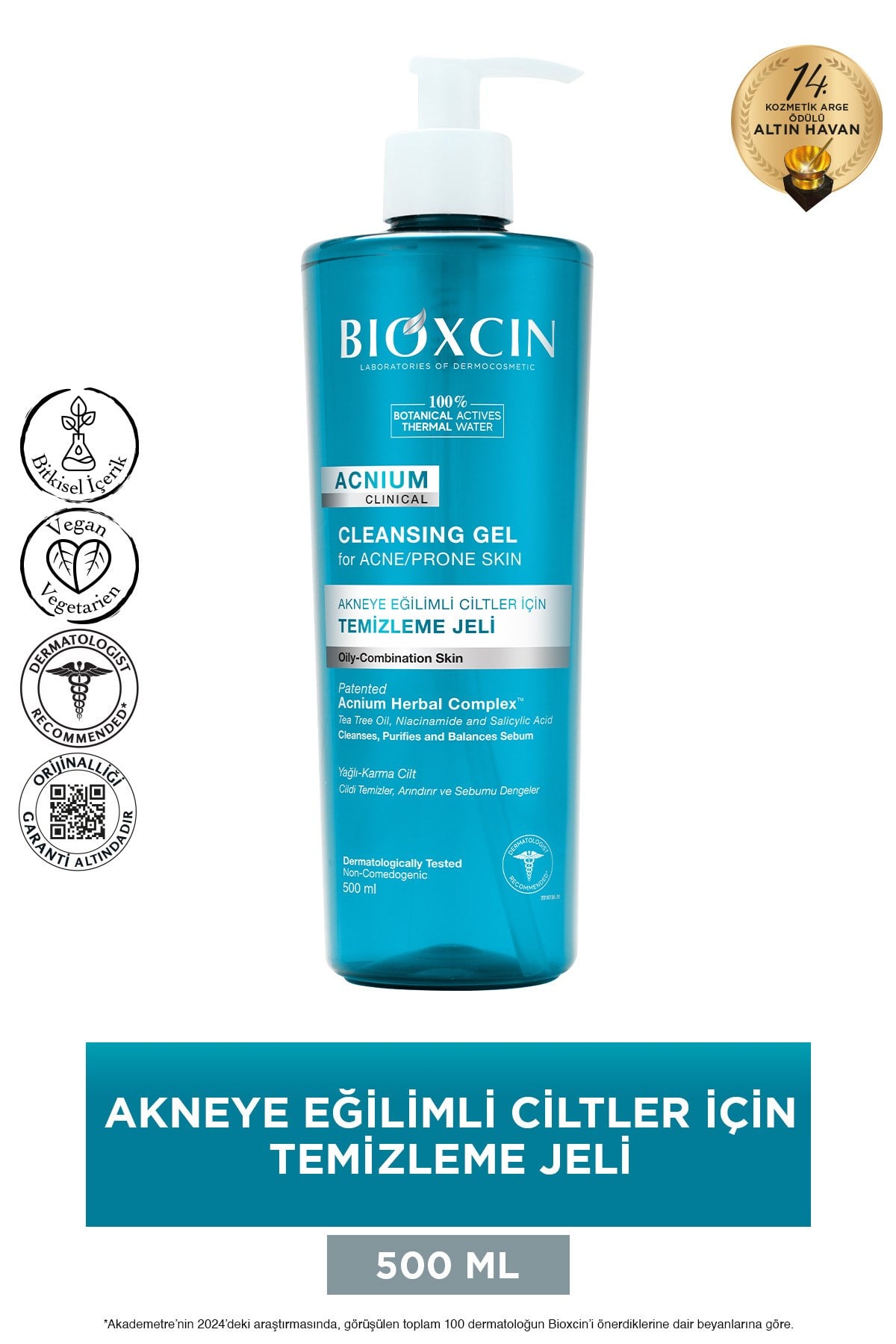 BİOXCİNYÜZ TEMİZLEYİCİLERBioxcin Acnium Sebum Dengeleyici Yüz Yıkama Jeli 500 ml