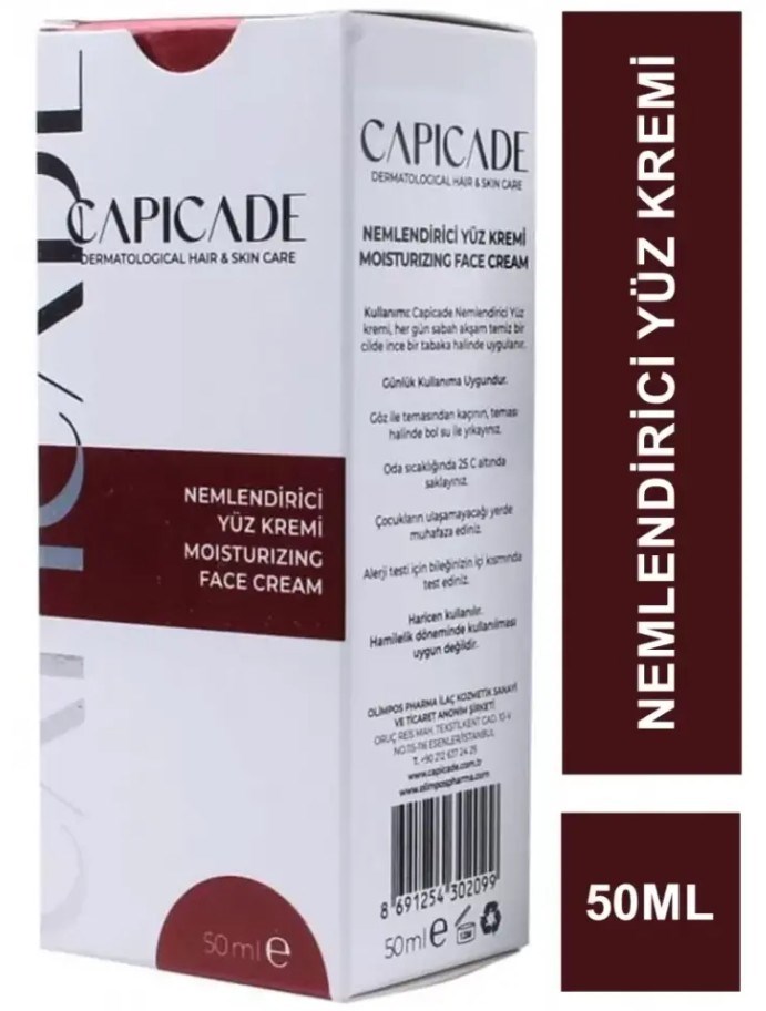 CAPİCADENEMLENDİRİCİLERCapicade Nemlendirici Yüz Kremi 50 ml