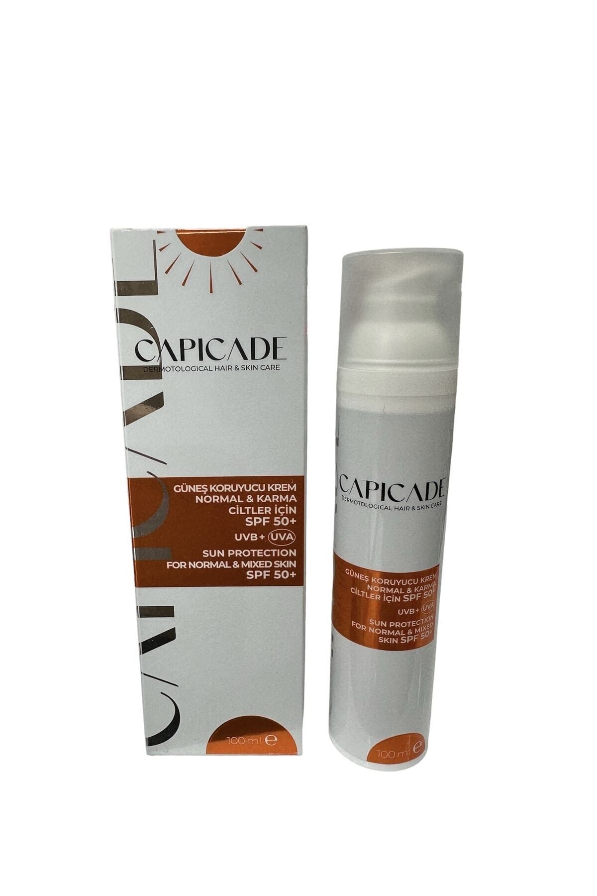 CAPİCADEYÜZ GÜNEŞ ÜRÜNLERİCapicade Güneş Koruyucu Krem Normal ve Karma Ciltler İçin Spf 50+ 100 ml