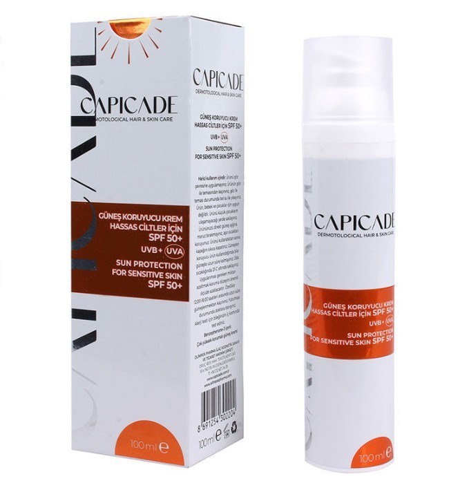 CAPİCADEYÜZ GÜNEŞ ÜRÜNLERİCapicade Güneş Koruyucu Krem Hassas Ciltler İçin Spf 50+ 100 ml